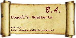 Bogdán Adalberta névjegykártya